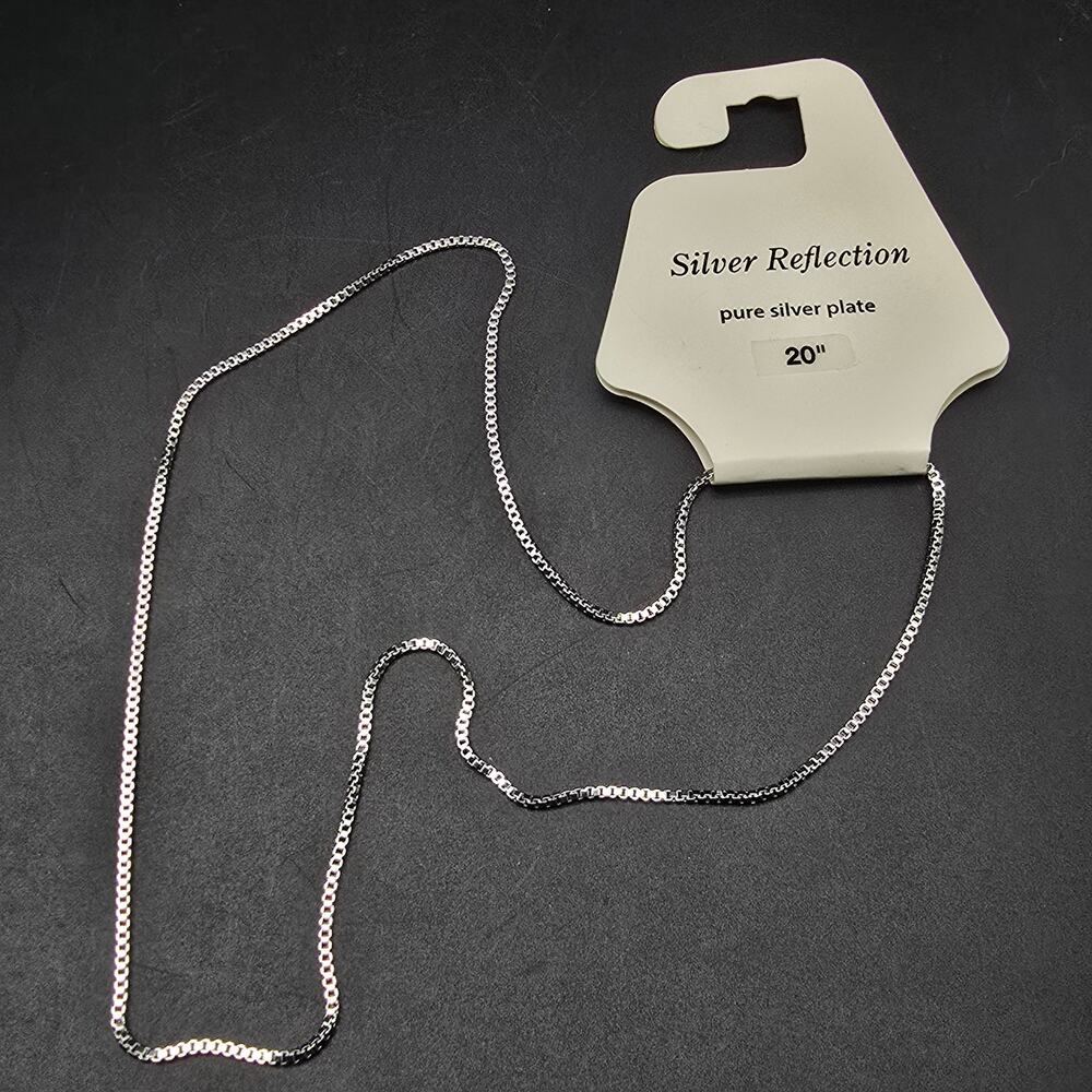 Silver Reflections Silver Plated Chain Necklace 20 Inch NWT - Picture 1 of 6